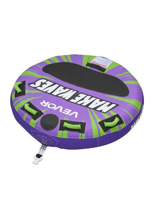 Vevor Towable Tubes Boating 2-rider Inflatable Boat Tubes Towables 154kg Capacity Water Sport Tube Boat To Pull Anti-slip Pad Full Nylon Cover Padded Handles & Safety Valve