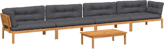 Garten- und Outdoor-Möbelsets Wohnbereich 5 Stück Beige mit Kissen Garten- und Outdoor-Möbelsets Wohnbereich 5 Stück Beige mit Kissen
