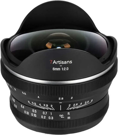 7artisans Crop Camera Lens 6mm f/2 Fisheye for Sony E Mount Black