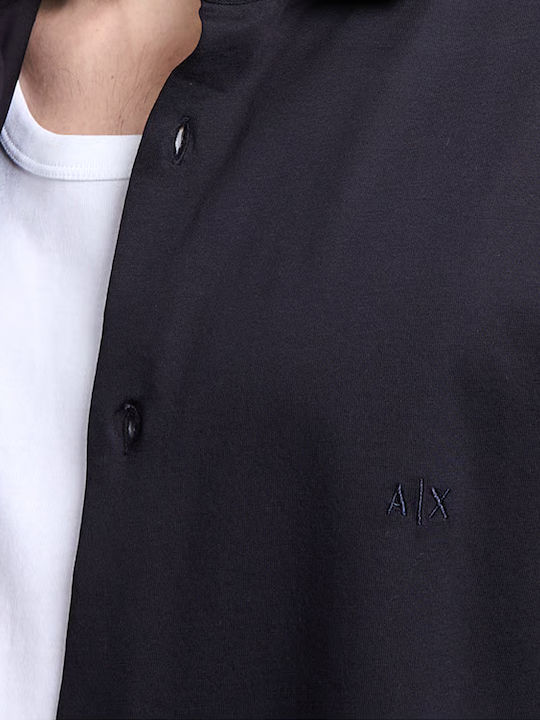 Long Sleeve Cotton Shirt in Narrow Fit Blue