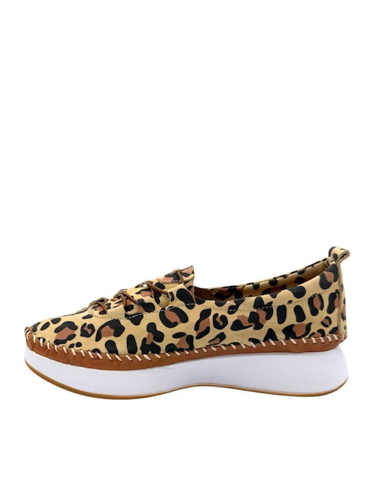 Γυναικεία Slip-On Δερμάτινα Ασημί