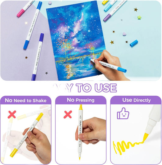 Ohuhu Akaka Fein & Punkt 72 Acryl Marker pro Packung Grundfarben