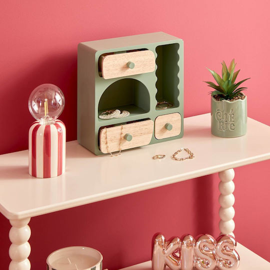 Atmosphera Shelf 3 Drawers For Small Spaces 23.8x11x23.8 Cm 211538 Green