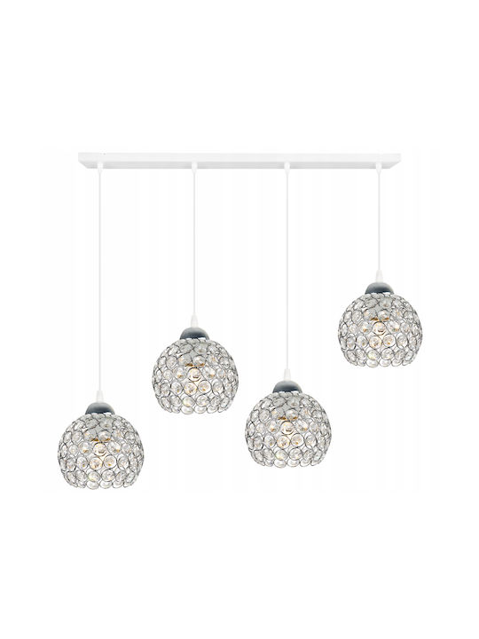 Light Home Hängelampe Weiß mit Kristallen