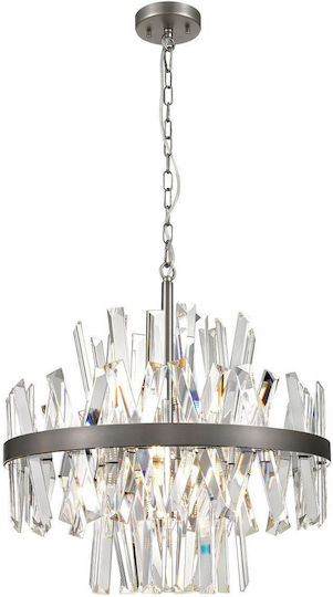 Viokef Veronica Pendant Light Silver Rail for 8 Bulbs G9 50x500x178cm