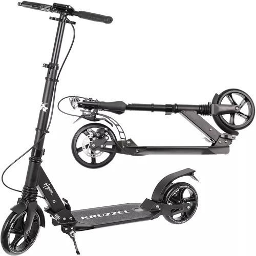 Kruzzel Kids Scooter Foldable 2-Wheel for 10+ Years Black