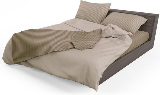 Flamingo für Einzelbett 100x200+32cm mit Gummizug Chic Beige