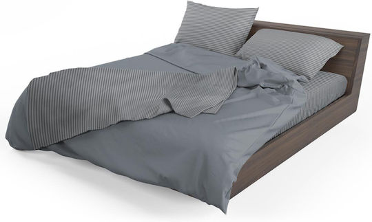 Flamingo Sheet King Size with Elastic 180x200+32cm. Chic Grey