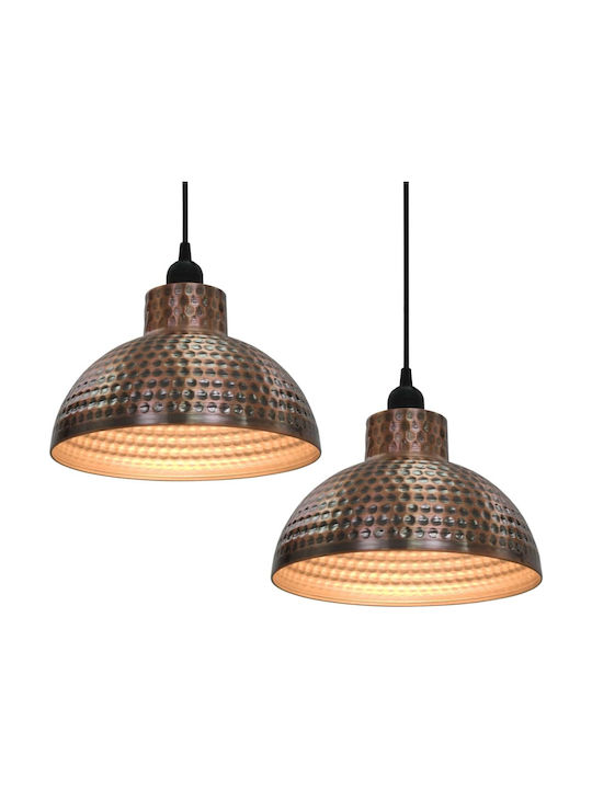 vidaXL Pendant Light Copper Bell with Socket E27 26x16cm