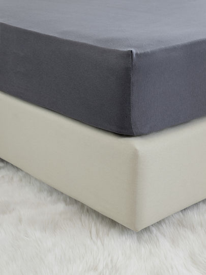 Nima Sheet Super-Double with Elastic 160x200+40cm. Tender Dark Gray