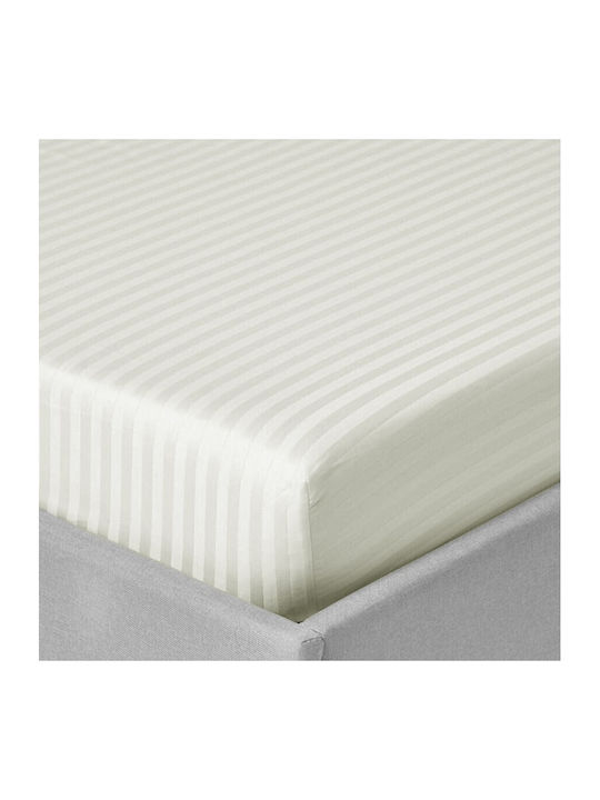 Pucioasa Cearșaf Single cu Elastic 90x200+25cm. Ecru