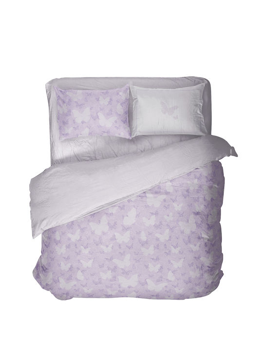 Nima Set Cearșafuri 240x260cm. Beta Pink, Lilac 4buc