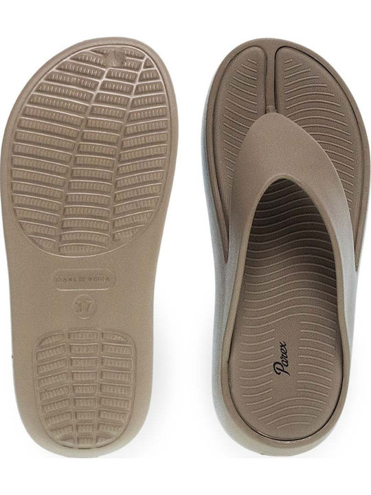 Luofo Flip-Flops with Platform in Tabac Brown Colour