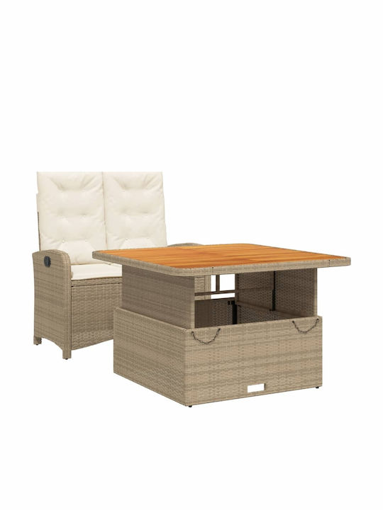 Garden & Outdoor Furniture Sets Dining Room Set Pieces Beige with Pillows
