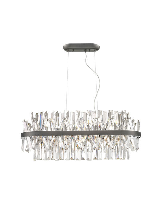 Viokef Pendant Light Silver Rail for 8 Bulbs G9 81x143cm