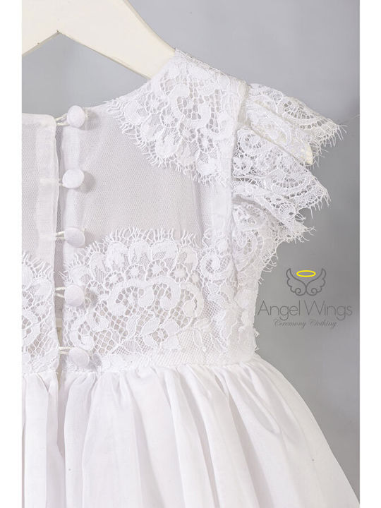 Angel Wings White Baptism Dress