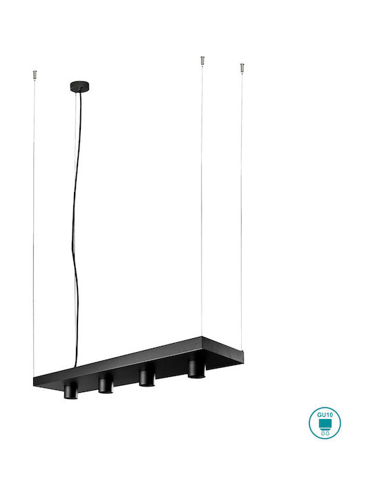 Nowodvorski Plant Pendant Light Black for 4 Bulbs GU10 80cm