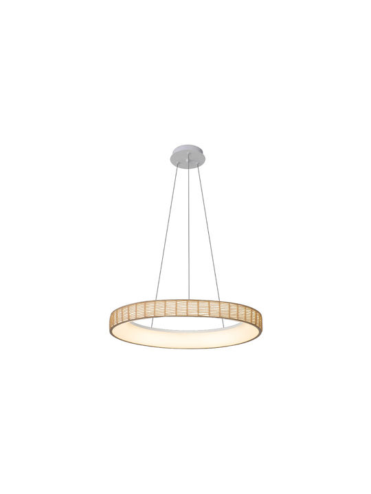 Inlight Κρεμαστό Φωτιστικό Καφέ LED με Σχοινί 60x60εκ.