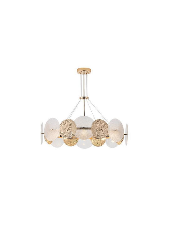 Eurolamp Κρεμαστό Φωτιστικό Χρυσό για 8 Λαμπτήρες E14 70x70εκ.