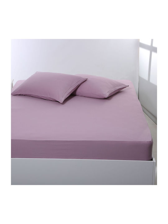 Silk Fashion Sheet Super-Double with Elastic 160x200+35cm. Purple