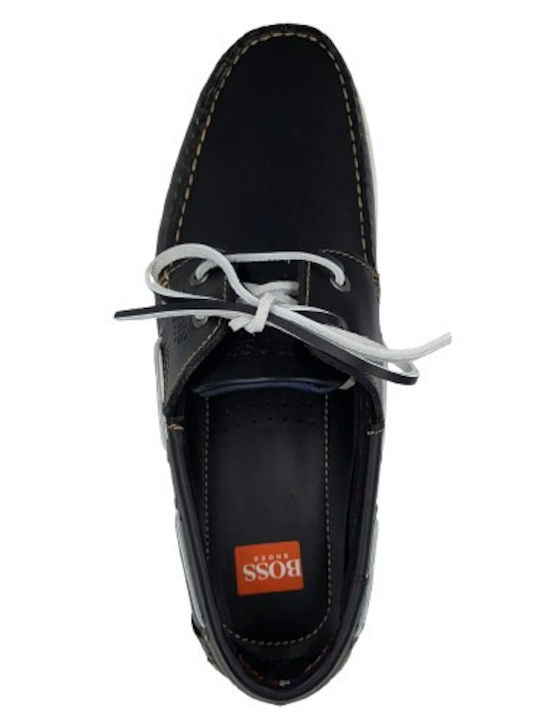 Leather Men's Boat Shoes in Blue Colour