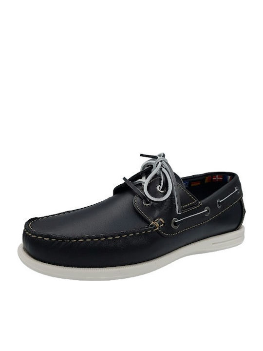 Leather Men's Boat Shoes in Blue Colour
