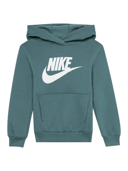 Kids Sweatshirt with Hood and Pockets Mineral Slate / White Sportswear Club