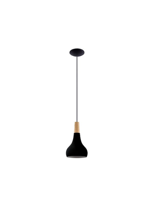 Eglo Sabinar Pendant Light Black Bell with Socket E27 18cm