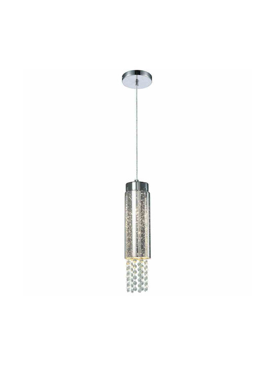 Eko Light Moonlight Κρεμαστό Φωτιστικό Ασημί με Ντουί E14