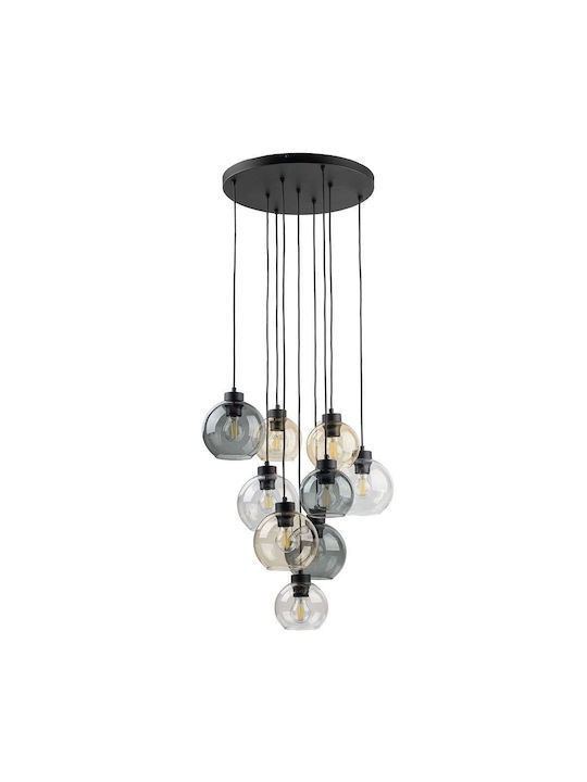 TK Lighting Cubus Pendant Light Black for 9 Bulbs E27 58cm