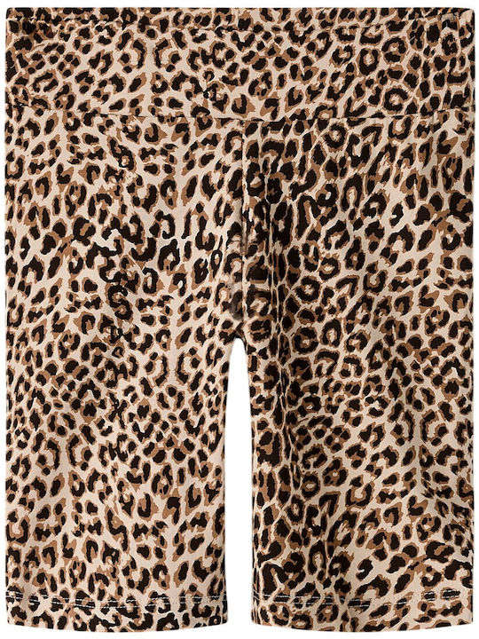 Kids Cycling Short Leggings Beige Animal