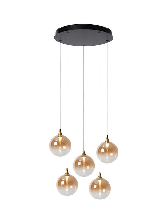Lucide Lightning Κρεμαστό Φωτιστικό Μελί LED με Θερμό Λευκό Φως 48x48εκ.