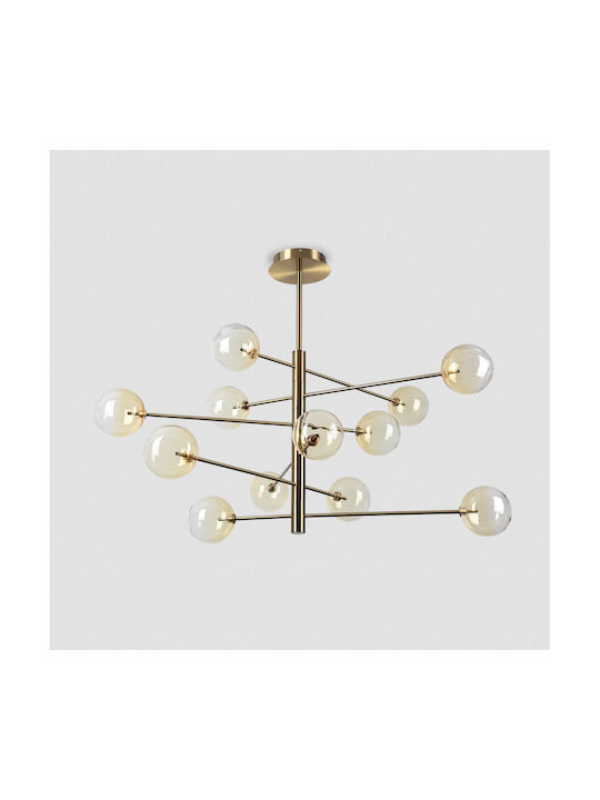 Ideal Lux Equinoxe Κρεμαστό Φωτιστικό Ασημί για 12 Λαμπτήρες G4
