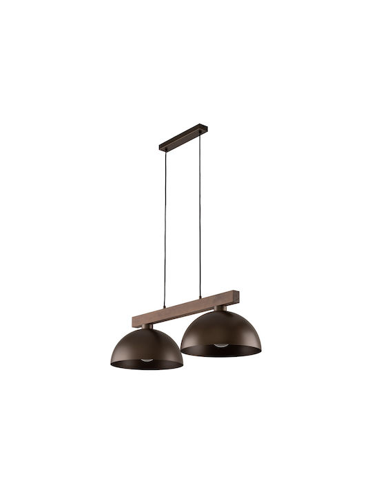 TK Lighting Oslo Κρεμαστό Φωτιστικό Καφέ LED Ράγα 83εκ.