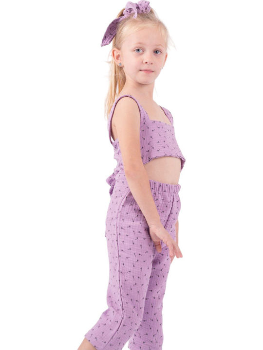Kids' Linen Jumpsuit Lilac
