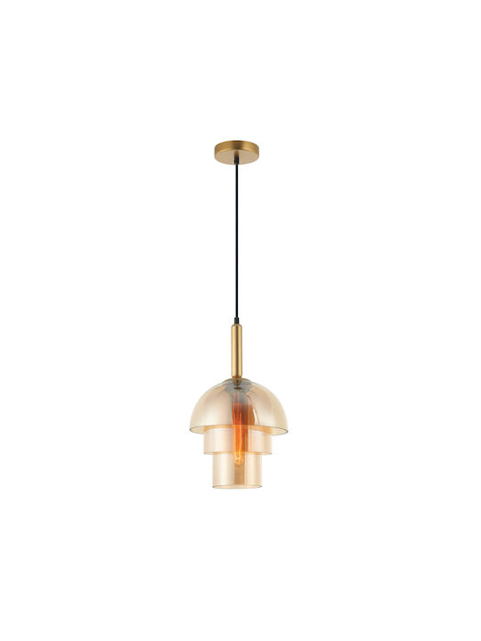 Zambelis Lights Adjustable Pendant Light Rose Gold Bell with Socket E27 25x25x42cm