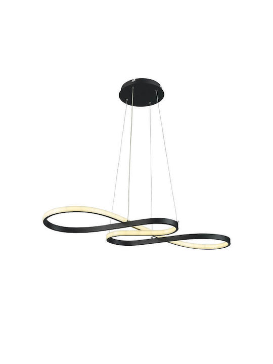 Atman Girona Hängelampe Schwarz Schiene 80x33cm.