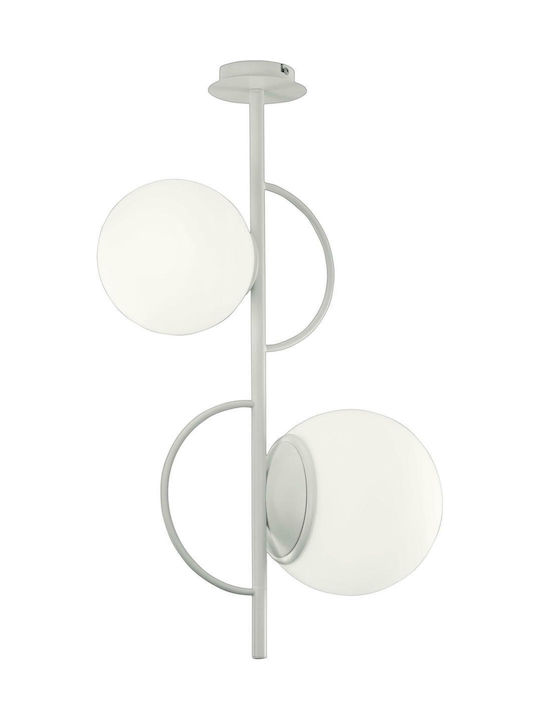 Ondaluce Pendant Light White Ball with Socket E27 50x25cm