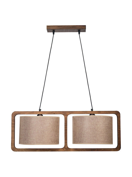 ArkoLight Pendant Light Brown Rail with Socket E27 30x85cm