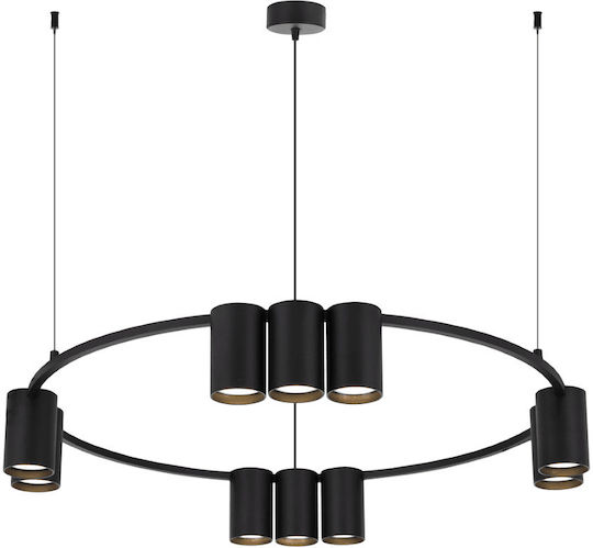 Eko Light Lustră Suspendată Negru 60cm.