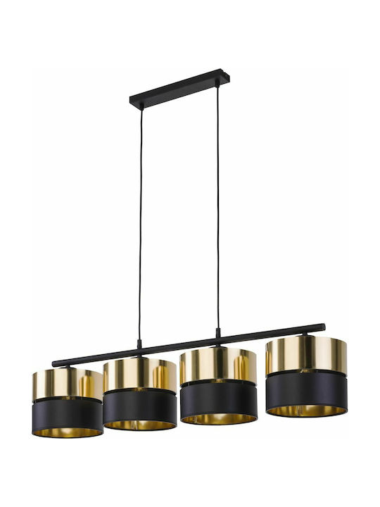 TK Lighting Hilton Pendant Light Gold Rail for 4 Bulbs E27 94x95cm