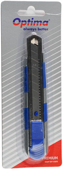 Cuttere Optima Cutter Optima Premium Lamă Din Oțel Carbon 18mm Șină Metalică Mâner Din Cauciuc Zinc