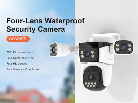 Vstarcam CS621FR IP Quad Überwachungskamera Wi-Fi Full HD 1080p Wasserfest mit Zwei-Wege-Kommunikation und Objektivgröße 4mm