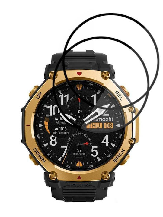 Пакет 2 Защитен Екран Amazfit T-rex 3 Pro 48мм Комплект Защита От Драскотини Стикер Нано Флекс Черен
