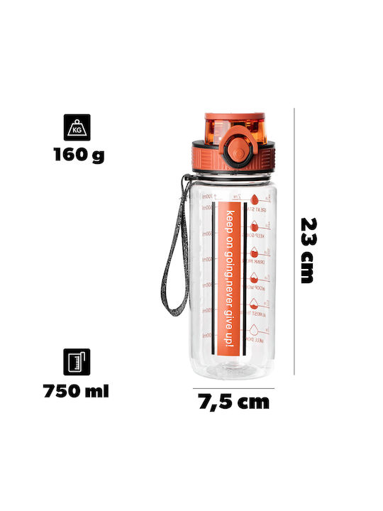 Kadax Αθλητικό Παγούρι Πλαστικό 750ml Πορτοκαλί Kadax Αθλητικό Παγούρι Πλαστικό 750ml Πορτοκαλί