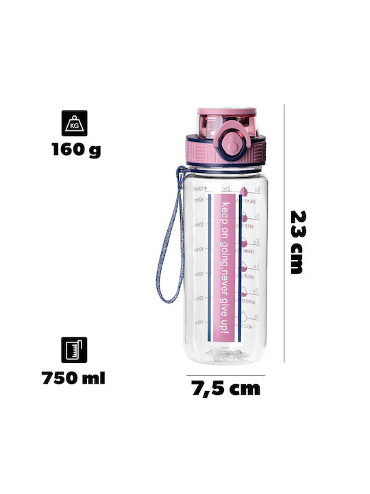 Kadax Αθλητικό Παγούρι Πλαστικό 750ml Ροζ