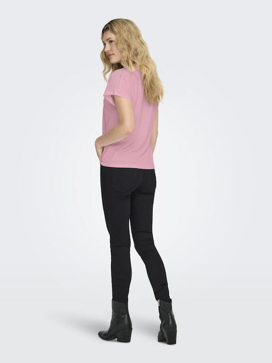 Life Women's Sports Top with V-Neck Pink