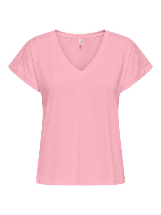 Life Women's Sports Top with V-Neck Pink