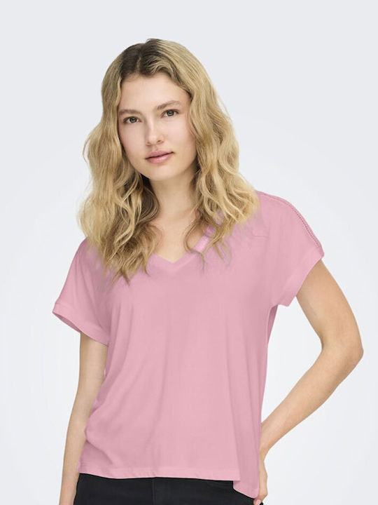 Life Women's Sports Top with V-Neck Pink