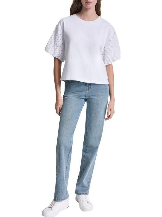 Women's Cotton Short Sleeve White Blouse